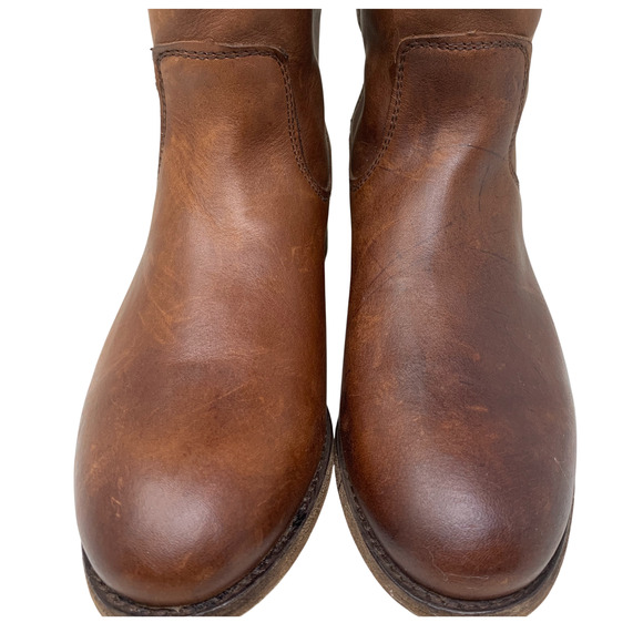 NEW Frye Melissa Button Tall Equestrian Riding Boots Sz 6 Cognac Oiled Leather - Picture 7 of 13